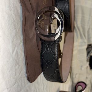 Men’s Gucci belt in black Guccissima print